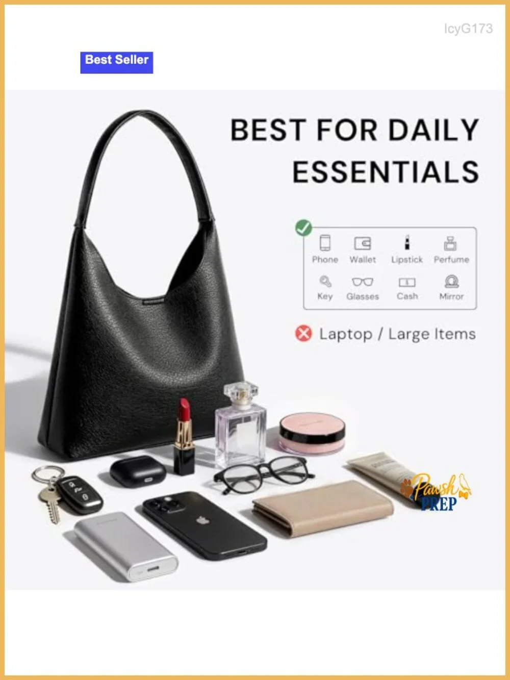 Slouchy Hobo Shoulder Bag for Women Vegan Leather Small Purse Compact Everyday